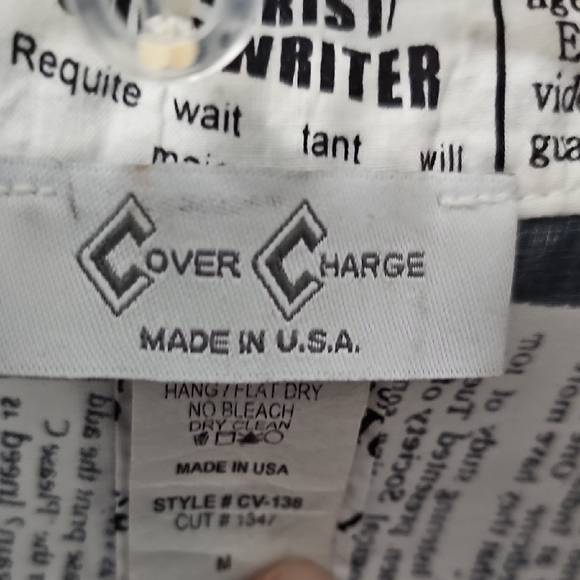 Newspaper Print Button-Up Blouse - Picture 2 of 5